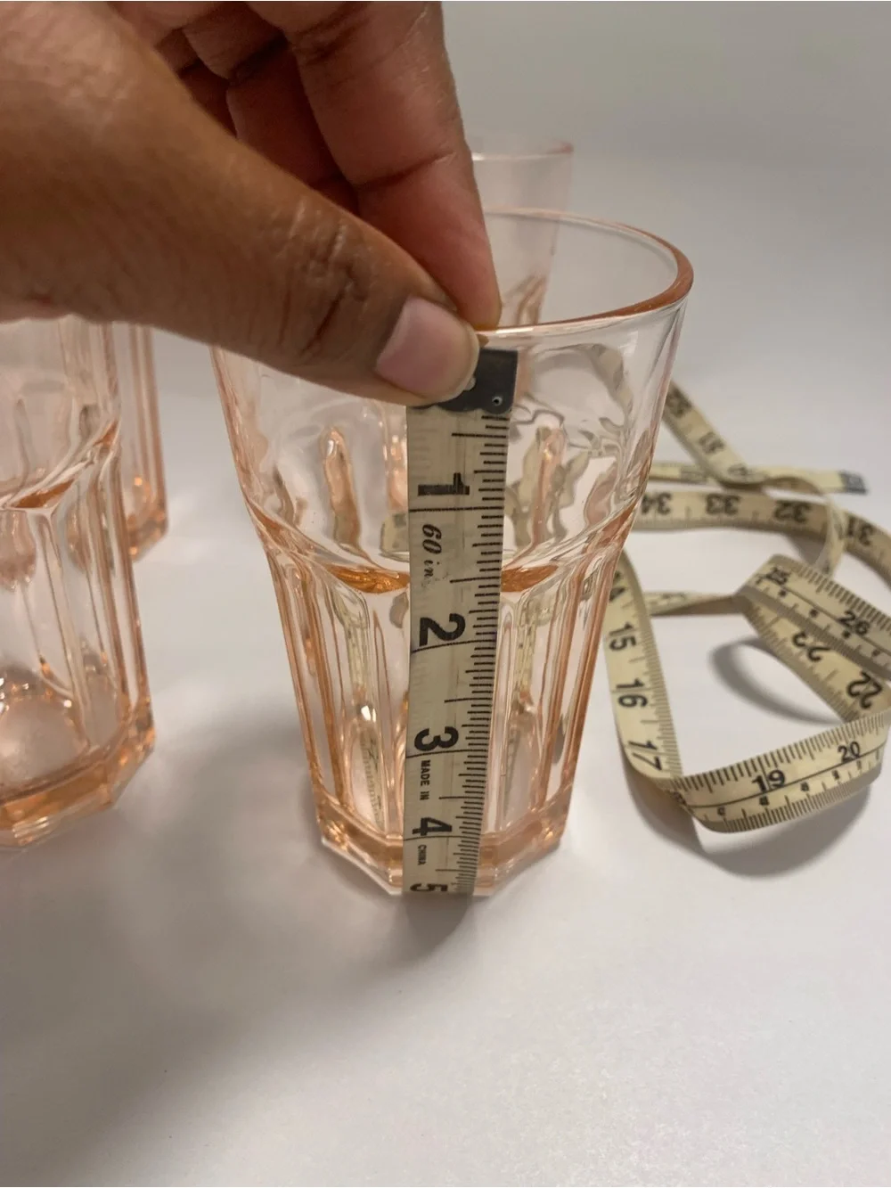IKEA POKAL Blush Pink 14oz Glasses. Set of 4. EUC